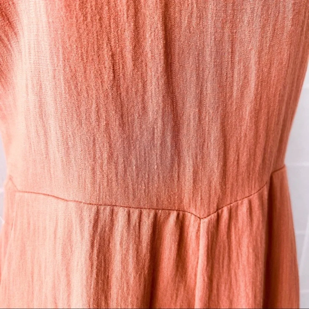 GIANNI BINI Orange Woven V Neck Cropped Wide Leg Jumpsuit - Picture 8 of 14